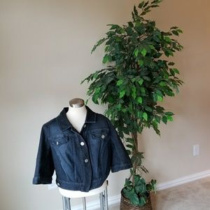 Denim 3 Quarter Inche Sleeve Crop Jacket